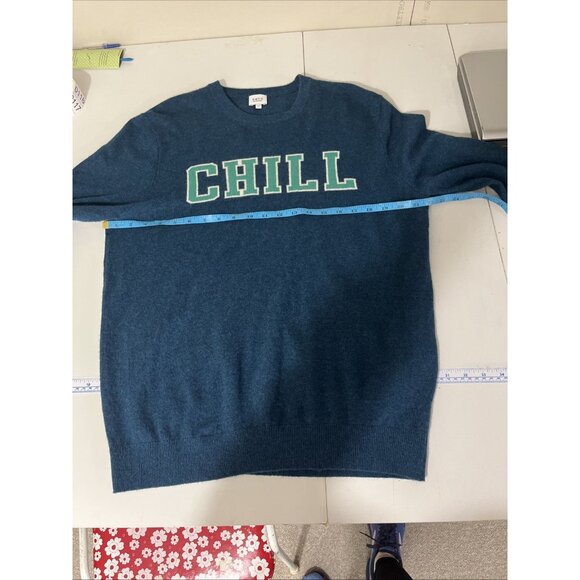 Celio Wool-Cashmere Blend "Chill" Soft Letter Sweater Mens Size L - Picture 6 of 7